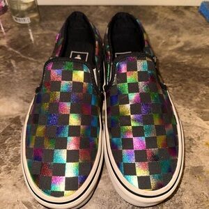 Women’s reflective checkered vans
